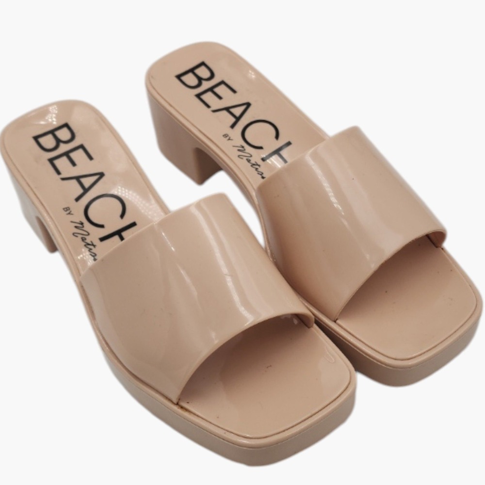 Beach by Matisse Wade Nude Beige Platform Block Heel Slide Sandals Womens 11M